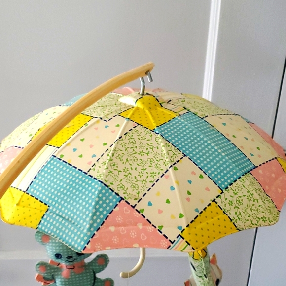 VTG Nursery Musical Mobile Crib Mount Or Wall Toy Decor Baby Elephant Kitty Pup - Picture 10 of 16